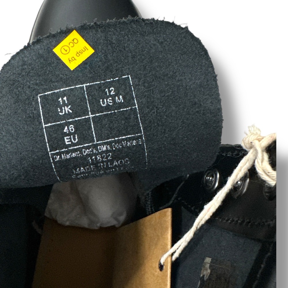 Dr. Martens 1460 Black Smooth Leather 8-eye Lace-up Boots Mens US 12 / Wm 13 NIB - Picture 4 of 9